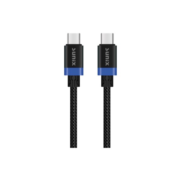 Sunix 20W USB Typ-C zu USB Typ-C Schnellladekabel Datenkabel kompatibel mit Smartphones Androids Schwarz