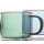 2er Set Borosilikat Glas mit Henkel 250 ml Cam Bardagi für Kaffee & Tee grün