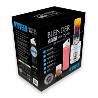 NOVEEN Mixer Smoothie Maker, Stand Blender High Performance Mixer 300 W & 2 x Smoothie Flaschen 0,6 L & Mühle zum Zerkleinern von Kaffee, Kräutern, Nüssen
