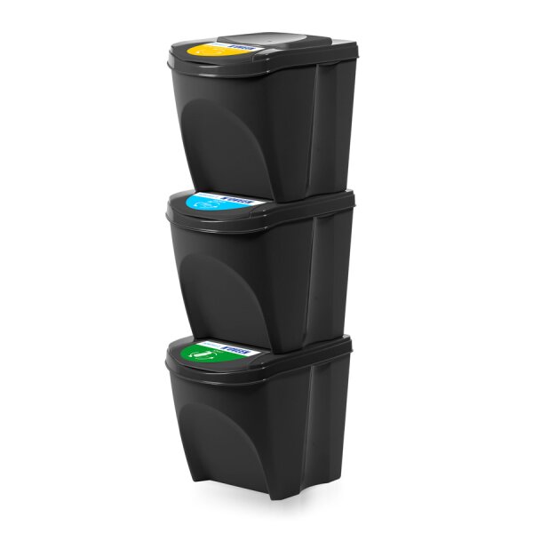 3x Garbage sorting bins 25l