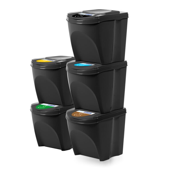 5x Garbage sorting bins 25l