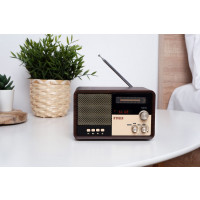 Noveen Tragbares Radio mit Bluetooth Braun