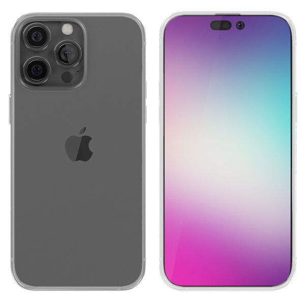 Silikon Hülle Basic kompatibel mit iPhone 14 Pro Max Case TPU Soft Handy Cover Schutz Transparent