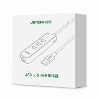 Ugreen USB Hub Adapter USB Typ C - Ethernet RJ45 / 3 x USB-Adapter Schwarz (CM416)