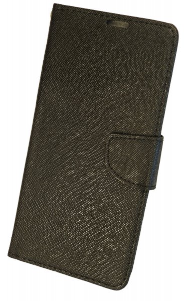 Buch Tasche "Fancy" kompatibel mit iPhone 14 Pro Handy Hülle Etui Brieftasche Schutzhülle mit Standfunktion, Kartenfach Schwarz