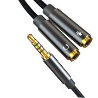 XO Audiokabel 2in1 NB-R197 3,5mm Klinke - Buchse 3,5mm Klinke / Mikrofon 0,23 m Schwarz