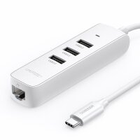 Ugreen HUB 4in1 USB Typ C - 3x USB Typ A 3.1 Gen 1 + RJ45...