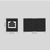 Ugreen Network Connector Ethernet RJ45 10 Gbit/s Netzwerkkabelverbinder Schwarz (NW114 20390)