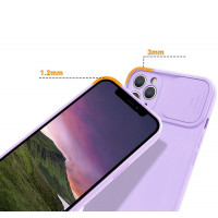 CamShield Silikon Cover Case Slim Handyhülle Schutzhülle mit Kameraschutz Kameraabdeckung kompatibel mit Samsung Galaxy A22 5G Lila