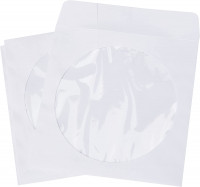 Verbatim CD-Umschläge - verschließbare Papierhüllen für CD, DVD und Blu-Ray mit transparentem Sichtfenster, 50 Stück, weiß, 99999