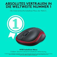 Logitech M185 Kabellose Maus, 2,4 GHz mit...