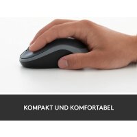 Logitech M185 Kabellose Maus, 2,4 GHz mit USB-Nano-Empfänger, 12 Monate Batterielaufzeit, 1000 DPI Optical Tracking, Für Links- und Rechtshänder, Kompatibel mit PC, Mac, Laptop - Rot