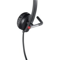 Logitech H650e Kopfhörer mit Mikrofon, Stereo-Headset, Rauschunterdrückung, Lautstärkeregelung und Stummschaltung am Kabel, LED-Anzeige, USB-Anschluss, PC/Mac/Laptop - Schwarz