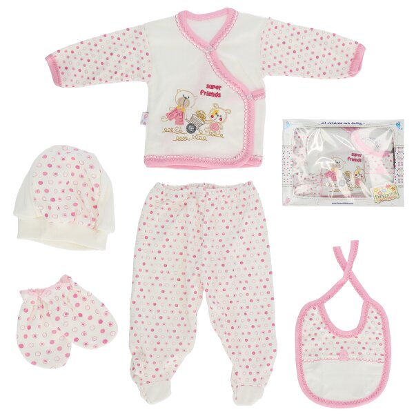 Baby Set 5-Teilig Babykleidung Erstausstattung Geschenkset Babykleidung Geburt Kinderkleidung