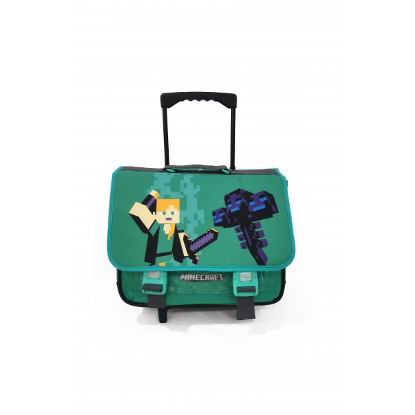 Schultasche Minecraft 41cm Trolley mit Räder Reflektierende Streifen Tasche für Kinder