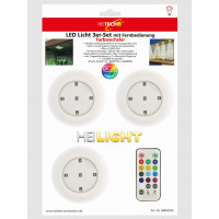 HEITECH LED Lichter mit RGB 3er Pack - Wandleuchte...