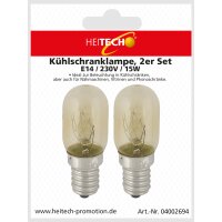 2er Pack 15W E14 - Glühbirne für Nähmaschine, Dunstabzugshaube, Vitrine, Salzsteinlampe, Kühlschrank, Gefriertruhe - Kühlschrank Lampe mit T22 Kapsel, 90 Lumen & 2500K