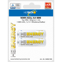 HEITECH 04002180 NIMH-ACCU AA 600mAh HR6 1.2V Batterie