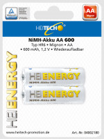 HEITECH 04002180 NIMH-ACCU AA 600mAh HR6 1.2V  Batterie