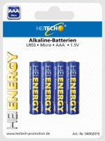 Heitech 04002075 Alkaline Batterie Micro AAA (4-er Pack)...
