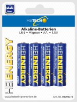 Heitech Alkaline Batterie Mignon AA (4-er Pack) Batterien...