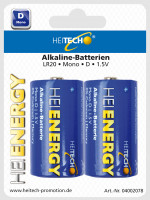 Heitech Alkaline Batterien Mono D, LR20 - 1,5 Volt, (2-er...