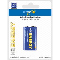 Heitech Alkaline Batterie 9V Block (1-er Pack) Batterien...