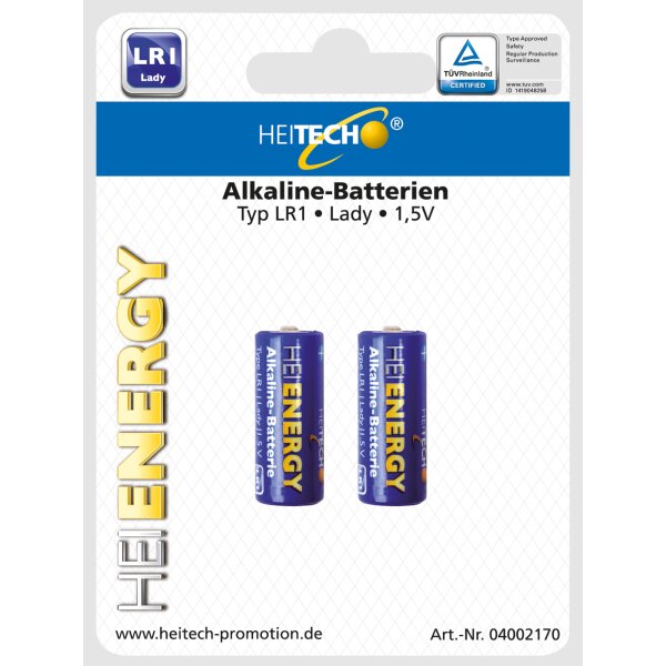 Heitech 2-er Pack Alkaline-Batterien LR1 Lady – 1,5V