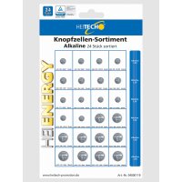 Knopfzellen-Sortiment Alkaline 24 Stück sortiert