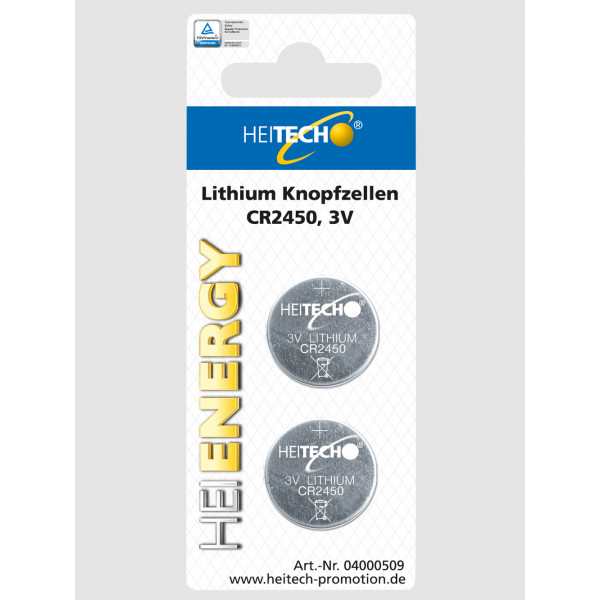 Lithium Knopfzellen 2-er Pack CR 2450/3V