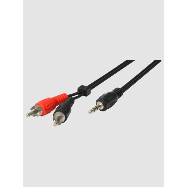 HEITECH Stereo-Verbindungskabel 3,5mm Klinken 2x Cinch Stecker 1,5 m