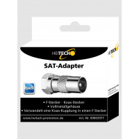 HEITECH SAT-Adapter F Stecker - Koax Stecker Adapter - Sat auf Antennenkabel für Koaxialkabel - Antennenstecker Antennenadapter
