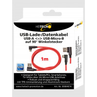 Lade-/Datenkabel USB-A ? USB-Micro-B 90° Winkelstecker