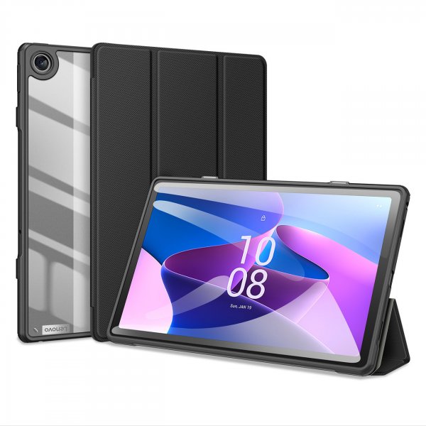 Dux Ducis Toby Eco-Leather Tablet-Ledertasche Schale für Lenovo Tab M10 Gen.3 mit Smart-Sleep Funktion Wake-Up Schwarz