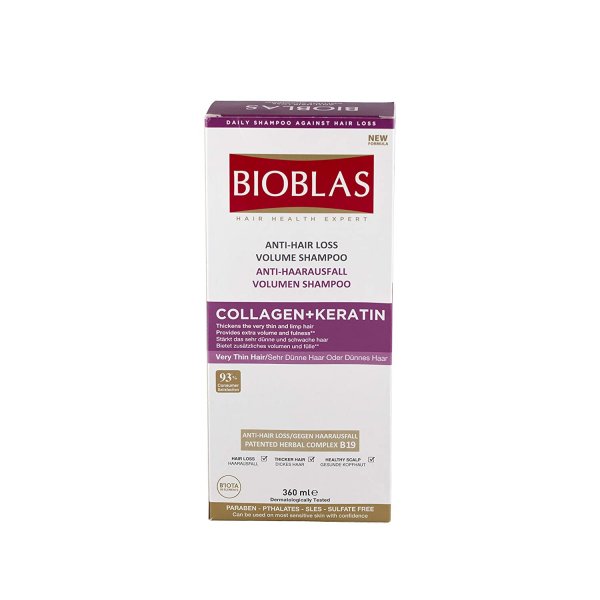 Bioblas Volumen Shampoo mit Collagen und Keratin gegen Haarausfall (360 ml)