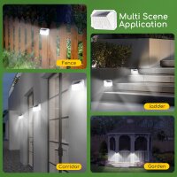 2er Pack Solar Sensor Wandleuchte Wandlampe 90LEDS 120 Lumen 6500K Kaltweiß Outdoor Lampe Außen Straßenlaterne