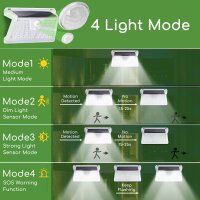 2er Pack Solar Sensor Wandleuchte Wandlampe 73LEDS 260 Lumen 6500K Kaltweiß Outdoor Lampe Außen Straßenlaterne