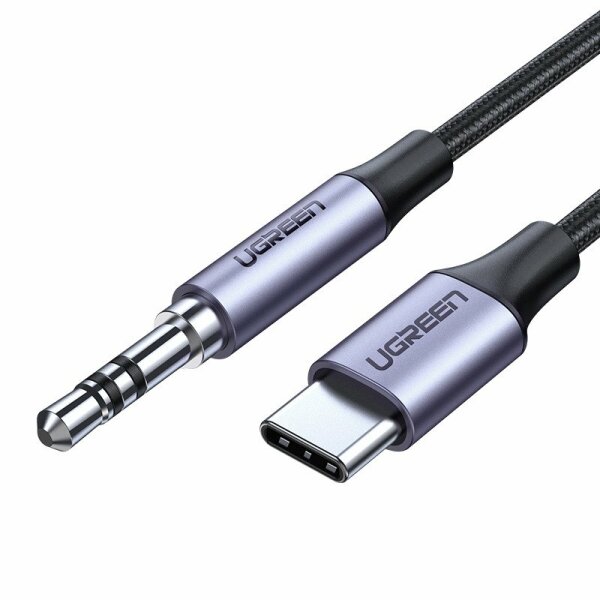 UGREEN mini jack 3,5mm AUX zu USB-C Kabel 1m Kabeladapter Dunkelgrau