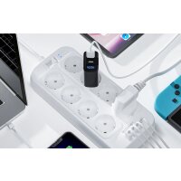 Blitzwolf BW-PC2 2500W Power Strip Steckdosenleiste, 8 Steckdosenplätze + 3x USB, 1x USB-C