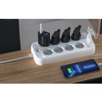 Blitzwolf BW-PC2 2500W Power Strip Steckdosenleiste, 8 Steckdosenplätze + 3x USB, 1x USB-C