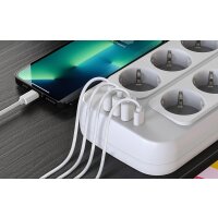 Blitzwolf BW-PC2 2500W Power Strip Steckdosenleiste, 8 Steckdosenplätze + 3x USB, 1x USB-C