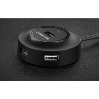 UGREEN CR106 Hub Adapter 4in1, 4x Hochgeschwindigkeits-Mini-USB 2.0, 1m Schwarz