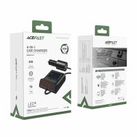 Acefast Autoladegerät 90W USB Typ C / 3x USB / Zigarettenanzünderbuchse, PPS, PD3.0, QC3.0, AFC, FCP Schwarz (B8)