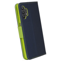 Buch Tasche "Fancy" kompatibel mit Samsung Galaxy A04s Handy Hülle Etui Brieftasche Schutzhülle mit Standfunktion, Kartenfach Blau-Grün