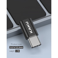KAKU Adapter Micro USB 3.0 zu USB Type C Schnellladefunktion Datenübertragung (KSC-531) Schwarz