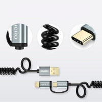 Choetech 2in1 Kabel USB - USB Typ C / Micro USB 1.2m Kabel Schnellladekabel Datenkabel Schwarz (XAC-0012-101BK)