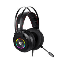 Havit H654d Gaming Headphones RGB mit Mikrofon, Gaming Headset 3,5-mm-Klinkenstecker Schwarz