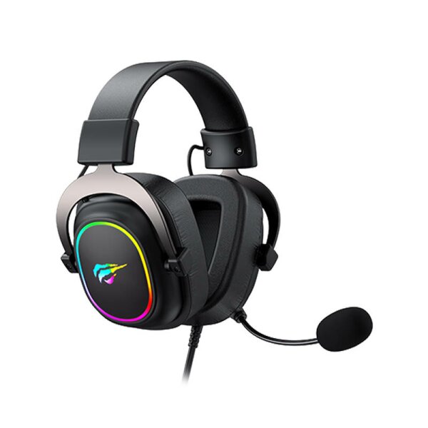 Havit H2002P Gaming Headphones RGB mit Mikrofon, Gaming Headset Gaming Kopfhörer Stereo + USB Schwarz