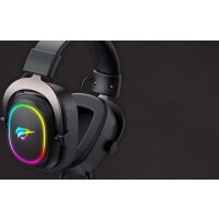 Havit H2002P Gaming Headphones RGB mit Mikrofon, Gaming Headset Gaming Kopfhörer Stereo + USB Schwarz