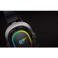 Havit H2002P Gaming Headphones RGB mit Mikrofon, Gaming Headset Gaming Kopfhörer Stereo + USB Schwarz